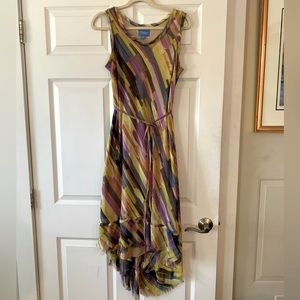 Stunning Simply Vera Wang  Watercolor Hi-Lo Hem Maxi Dress -